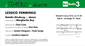 invito TEATRO 21 GENNAIO